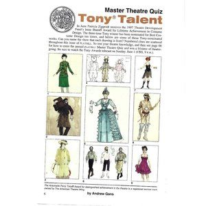 Master Theatre Quiz 1997  Tony Talent 1990s  Vintage Print Ad